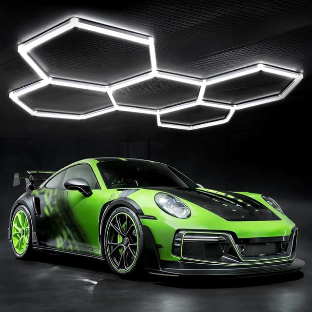 Detalle de TODEHI Hexagon Garage Light (5-hex) 192W linkable LED shop lights