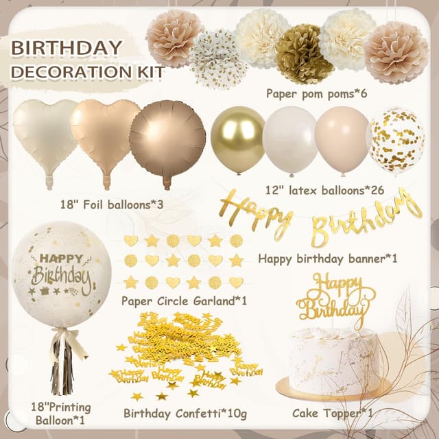 Thumbnail 1 de Almaxi Decoration Anniversaire beige or