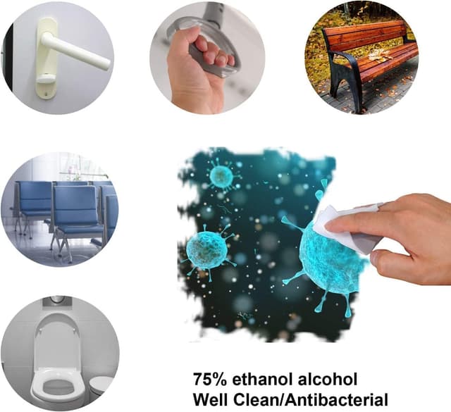 Detalle 2 de Alcohol cleaning wipes 200pc, 6 cm