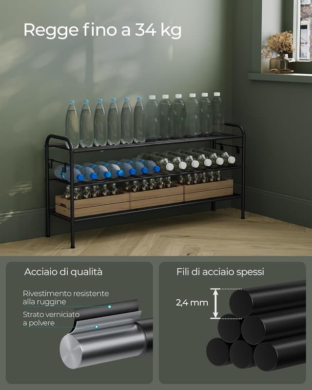 Thumbnail 5 de SONGMICS Scarpiera regolabile 3 ripiani 18 paia