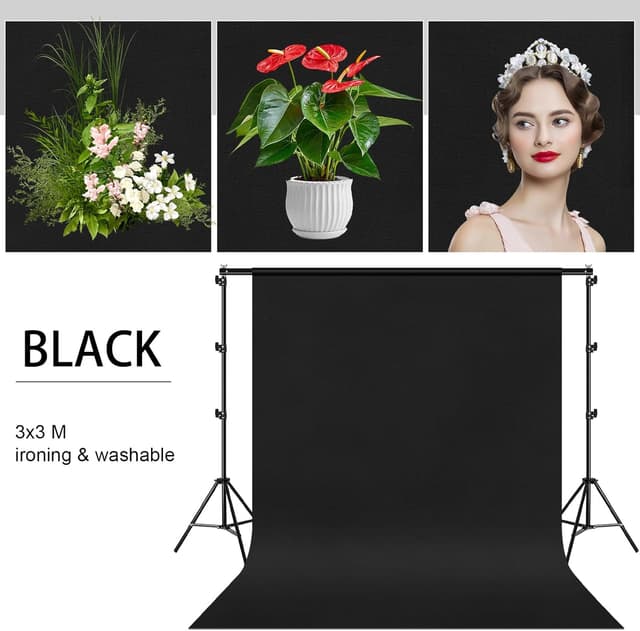 Detalle 2 de BENOISON Black Backdrop 3x3 m photography backdrop