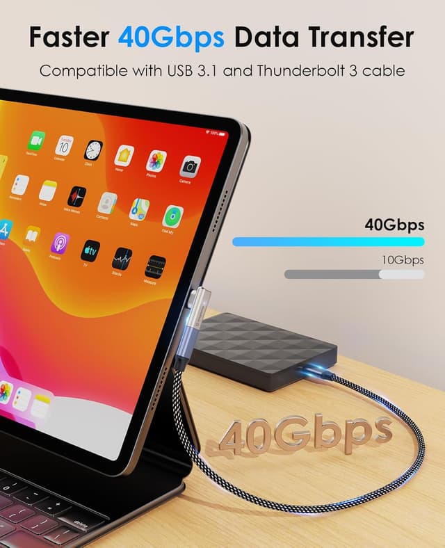 Detalle de Magtame 240W USB‑C Magnet Adapter (90°) mit 40Gbps Datenübertragung und PD Schnellladung