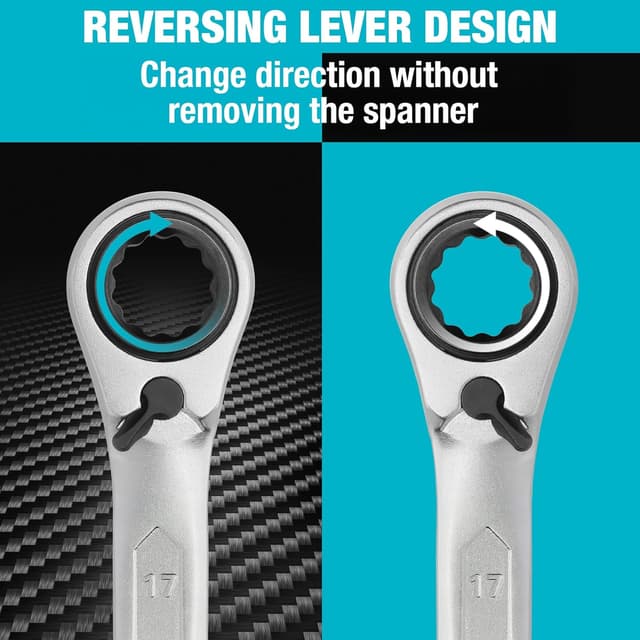 Detalle de Jeu de clés à cliquet interchangeables 4 en 1 DURATECH (10-13-17-19 mm)