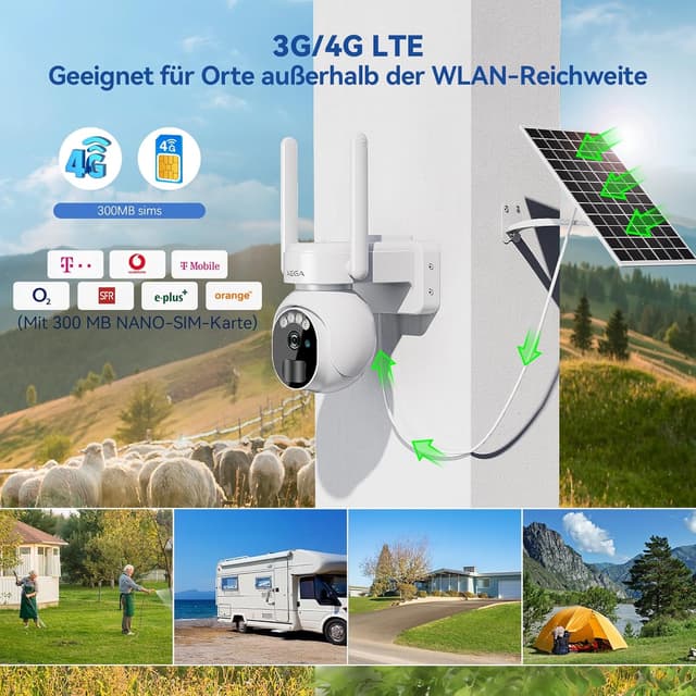 Detalle 2 de Xega 4G LTE Telecamera Solare 2K PTZ