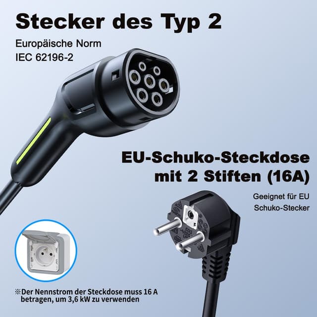 Detalle 2 de VDLPOWEREU EC11 Ladekabel 10 m 🔌