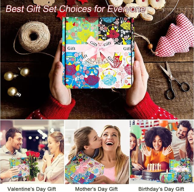 Detalle de Coffret Bougies Parfumées pour Femme – Lot de 4 bougies en cire de soja (120 g) avec couvercle