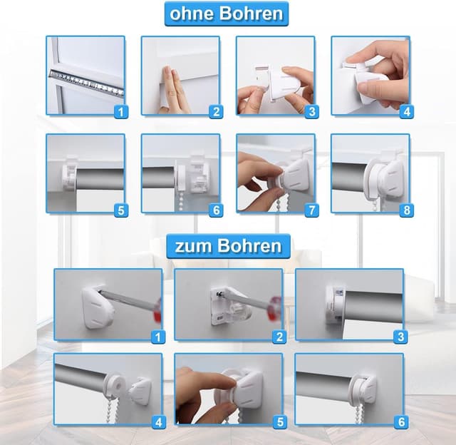 Detalle 2 de Verdunklungsrollo Klemmfix B40 x H170 cm hellgrau – Thermorollo ohne Bohren für Fenster innen