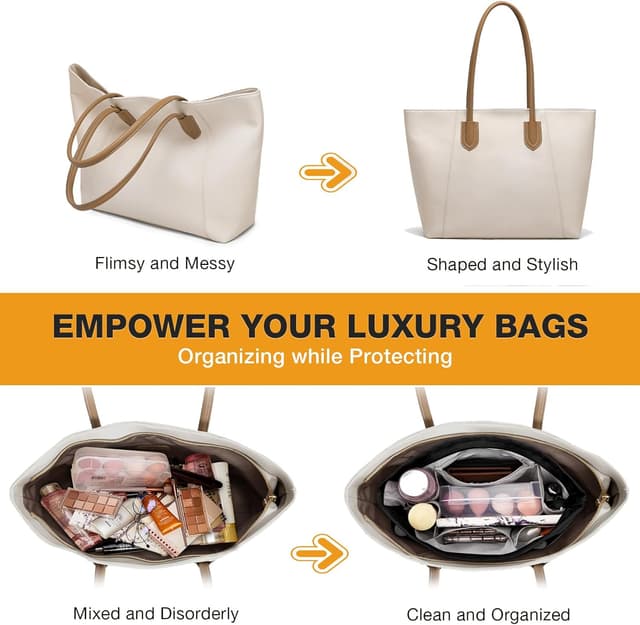 Detalle de Eurhomewit Bag Organiser Tote Bag Insert (Nylon, Black, L)