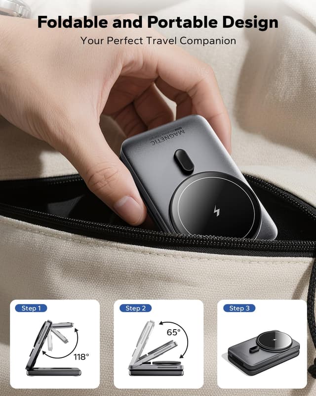 Detalle de KPON 3-in-1 Wireless Charging Station for Apple devices (20W adapter included) - dark grey