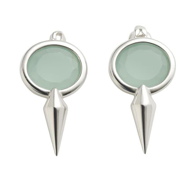 Detalle de Aqua Chalcedon Sterling Silber Ohrstecker (925) – handgefertigter Ohrschmuck mit natürlichem Edelstein