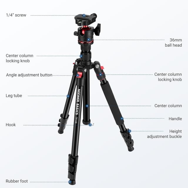 Thumbnail 6 de NEEWER TP14B 72" Travel Tripod — 13.2 lb load