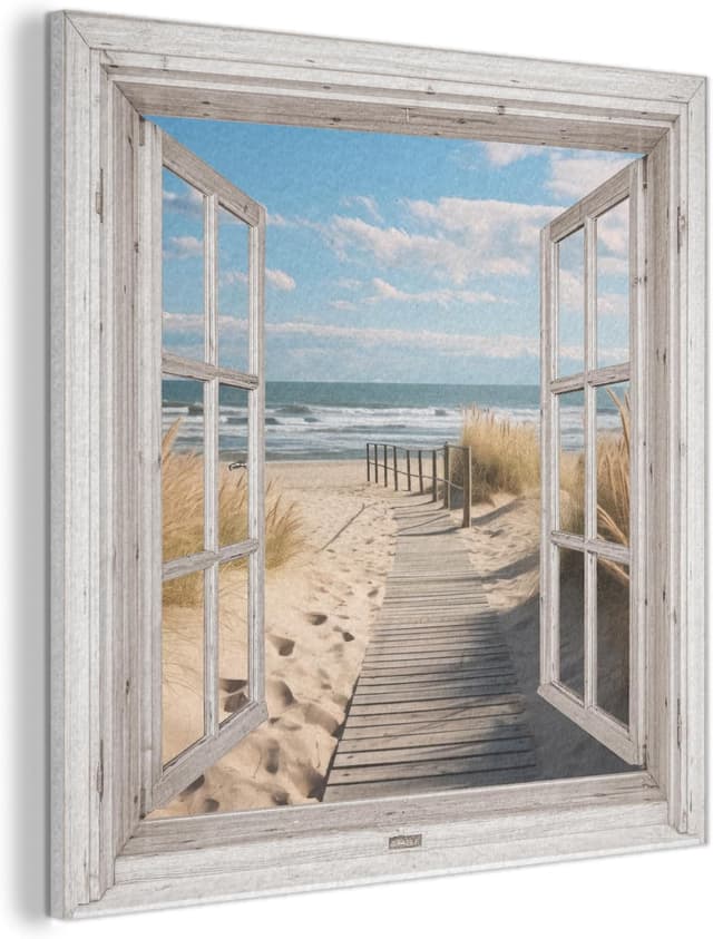 Detalle de Décoration murale en feutre MuchoWow 60x60 cm – Océan, côte, vue mer