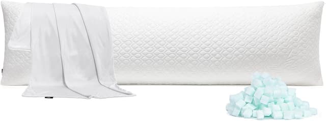 Detalle de Rainmr Extra Long Memory Foam Body Pillow (21 x 72 inches) with Cooling Cover