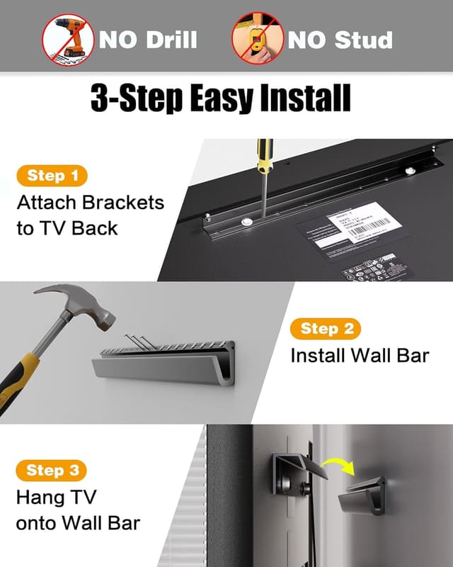 Thumbnail 2 de HYPIGO No Stud Drywall TV Mount 32–75 Inch