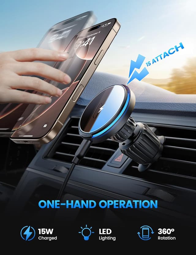 Detalle 2 de Lamicall N55 MagSafe Car Charger 15W