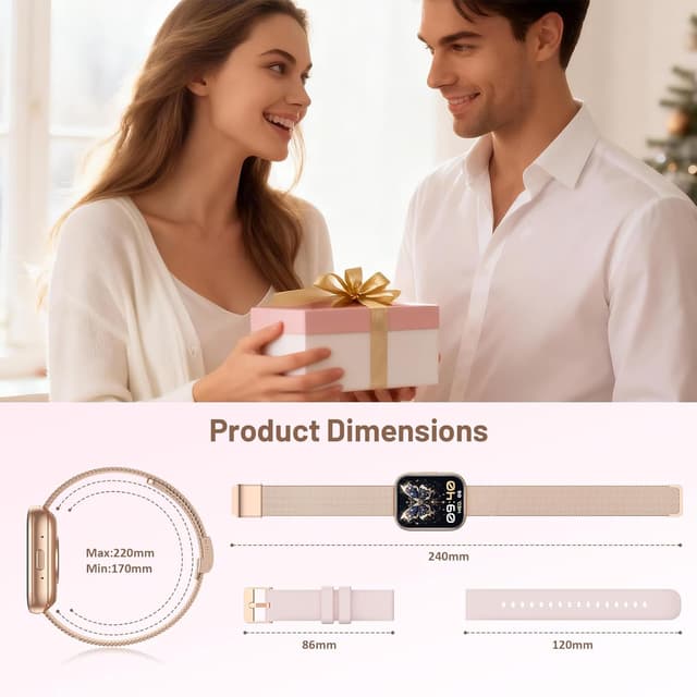 Thumbnail 6 de SLOKSFil Smartwatch Damen 1,75-Zoll Rose Gold