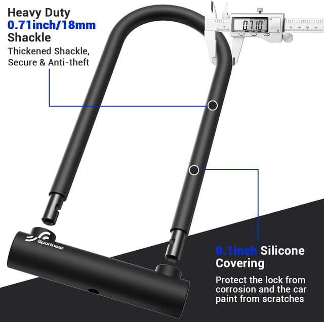Detalle 2 de Sportneer 18mm Bike U Lock