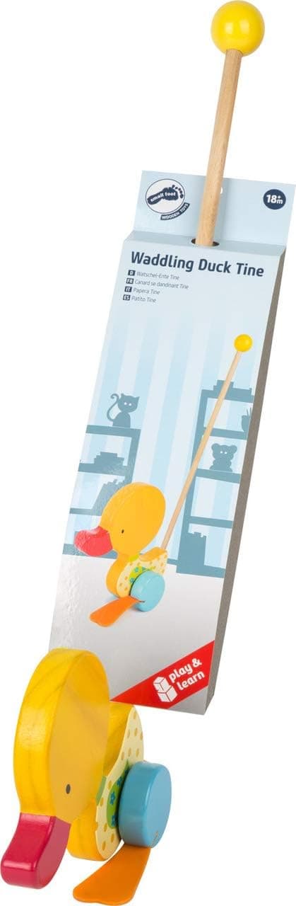 Detalle 2 de small foot Pushing animal waddle duck in legno 3357: girello per primi passi (da 18 mesi)