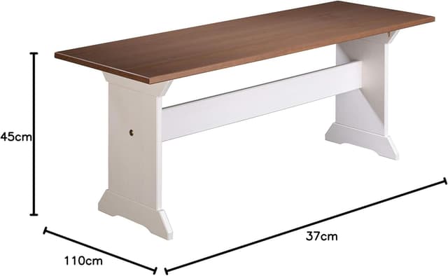 Detalle de Inter Link panca in legno massiccio di pino Westerland 32.2, laccato bianco e marrone seppia