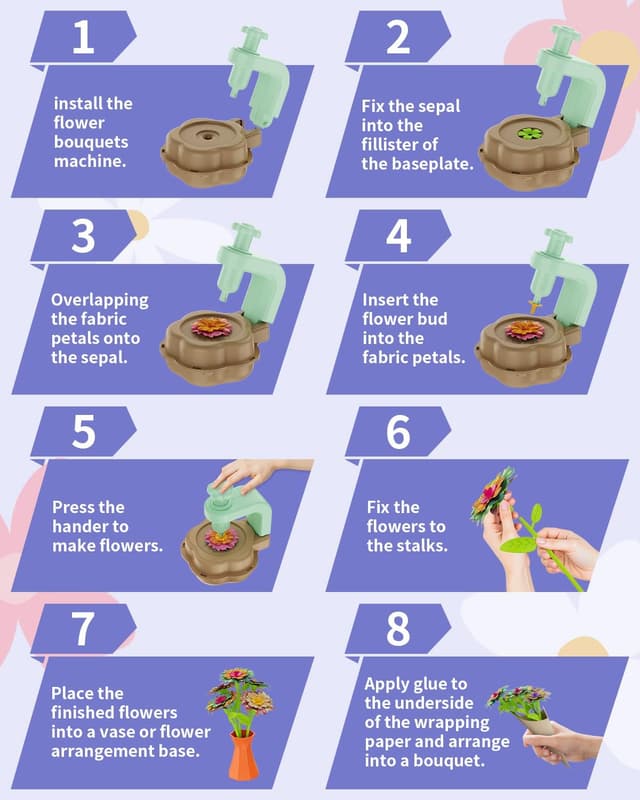 Detalle de BIVBTP Arts and Craft Kits for Kids DIY Flower Market Toys (Green) – ages 4–12