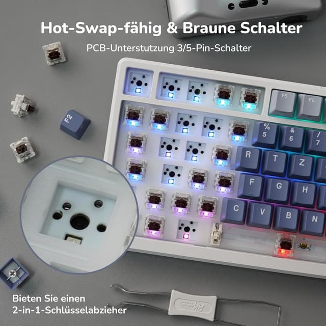 Thumbnail 4 de RK ROYAL KLUDGE M75 kabellose Gaming‑Tastatur 75% ⌨