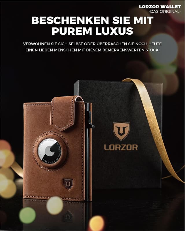 Thumbnail 6 de LORZOR Slim Wallet Leder Portemonnaie 10 Karten 👛