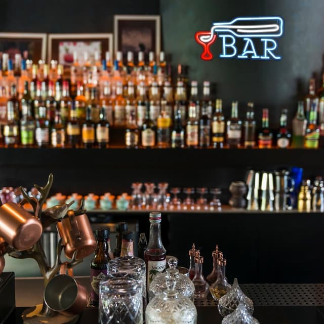 Thumbnail 4 de Barra azul con neón de copa de vino 🍷 para bar y fiesta