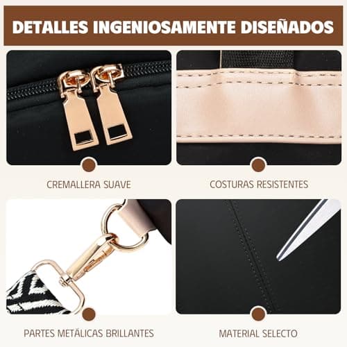 Thumbnail 6 de ONETOALL Bolso Mochila Mujer antirrobo impermeable convertible con bolsillos RFID (negro)