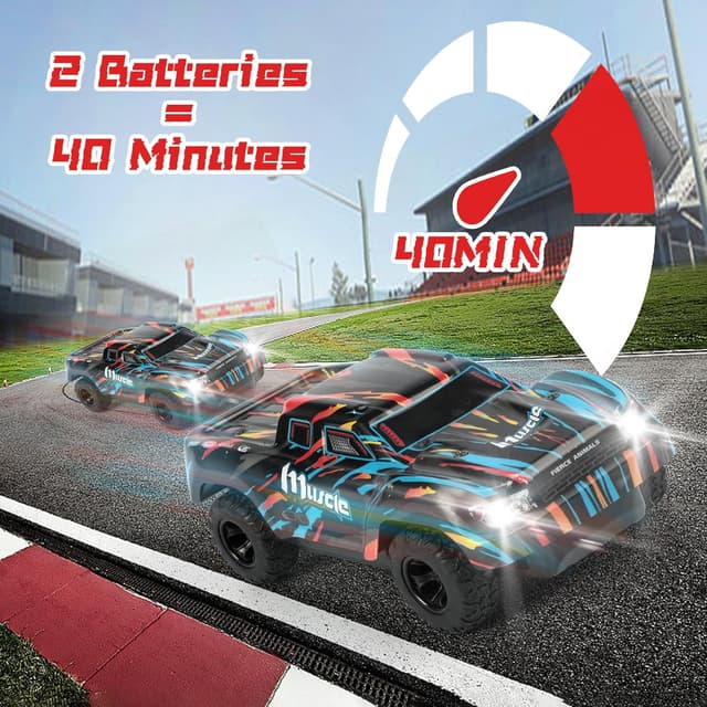 Detalle de BAZADER Voiture télécommandée RC 1:22 pour enfants (3 à 8 ans) : double vitesse et éclairages