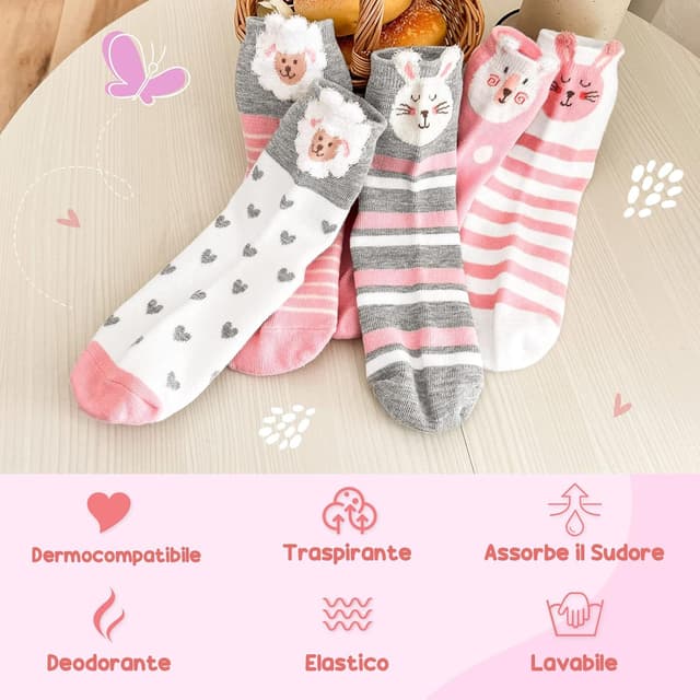 Thumbnail 5 de PUTUO Calzini antiscivolo bambina 5 paia