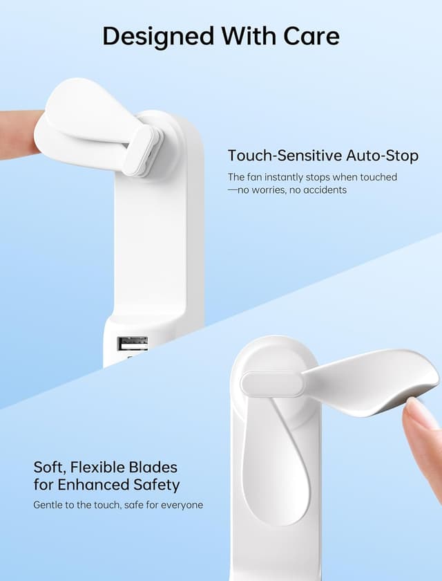 Thumbnail 6 de JISULIFE Mini Handventilator 3-in-1 (USB, Powerbank & Taschenlampe) – kompakt für Reisen