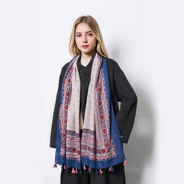 Thumbnail 6 de QIUTIMIY Écharpe légère fleurs léopard