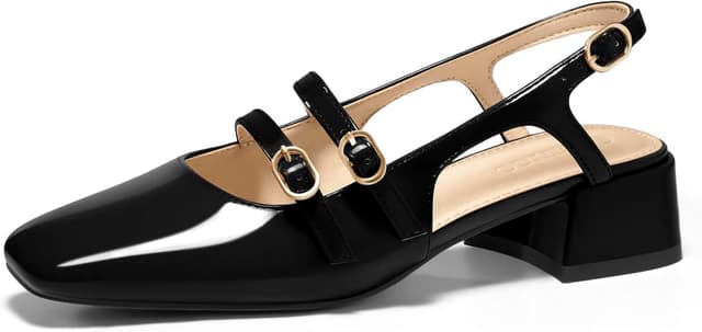 Detalle de Coutgo Mary Jane Slingback Pumps 1.65 in