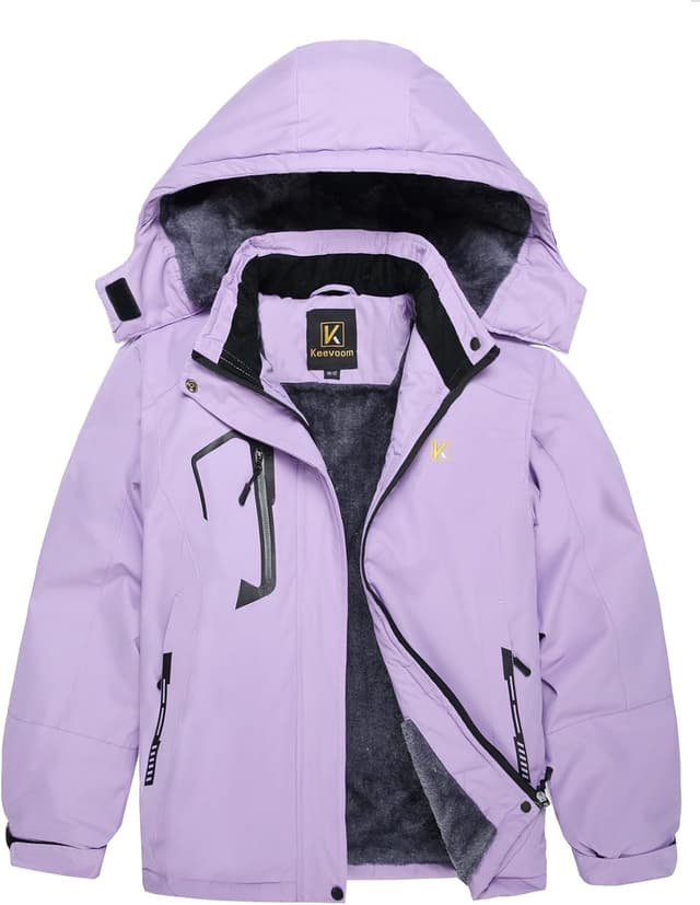 Detalle de Keevoom Girl's Waterproof Ski Jacket
