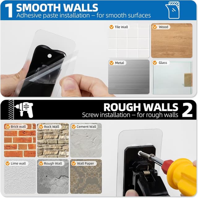 Detalle 2 de Anteabee adhesive curtain rod holder set