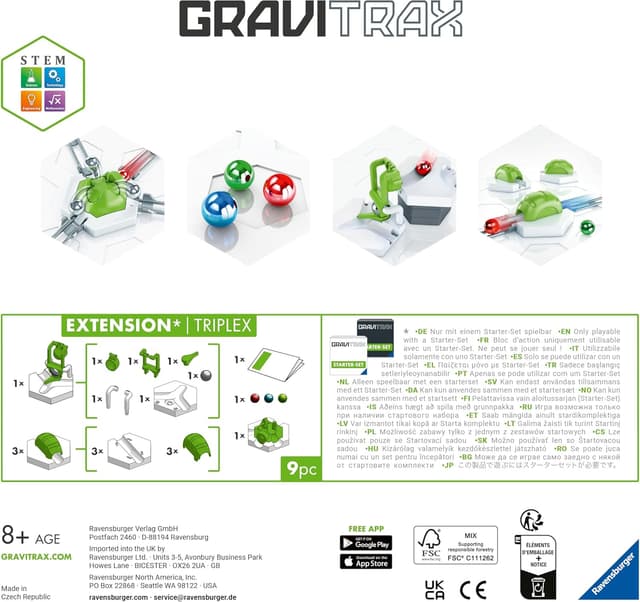 Detalle de Ravensburger GraviTrax Triplex – Set d’extension 9 pièces (24857) en version française