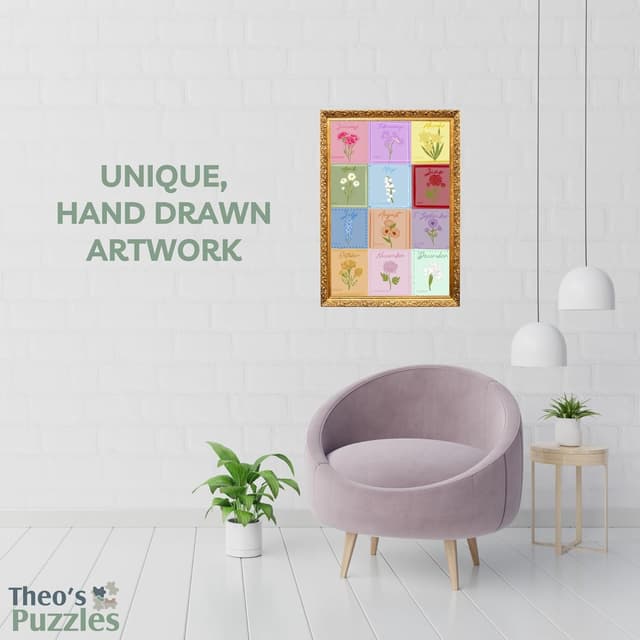 Thumbnail 4 de Theo's Puzzles Birth Month Flower 1000-piece Puzzle 🧩