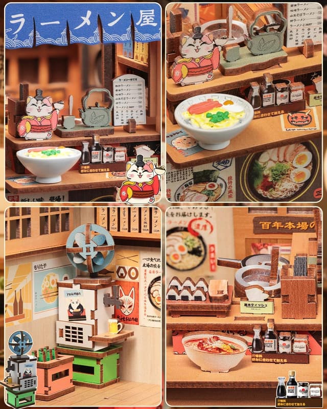 Detalle 1 de CUTEBEE Book Nook Kit mit LED, 98 Teile