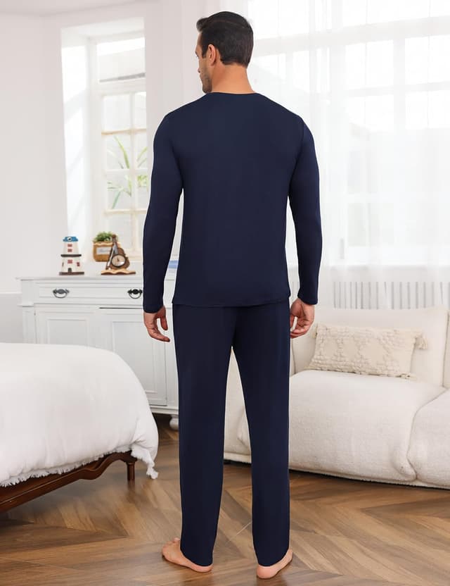 Thumbnail 4 de Marvmys Herren Schlafanzug Lang Baumwolle Winter