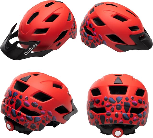 Detalle 2 de OnBros Kinder-Fahrradhelm mit Visier für 5–13 Jahre (50–57 cm) – CE EN1078, leicht & verstellbar