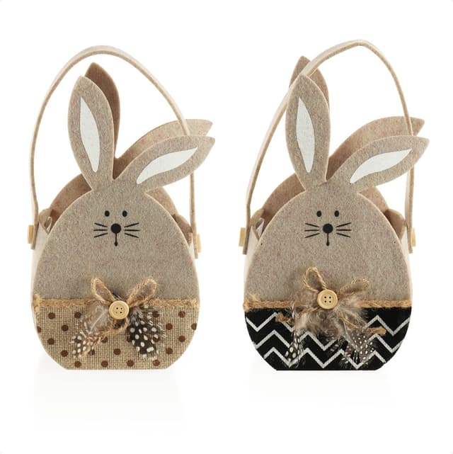 Thumbnail 2 de COM-FOUR® 2x Panier en feutre 22,5 cm 🐰