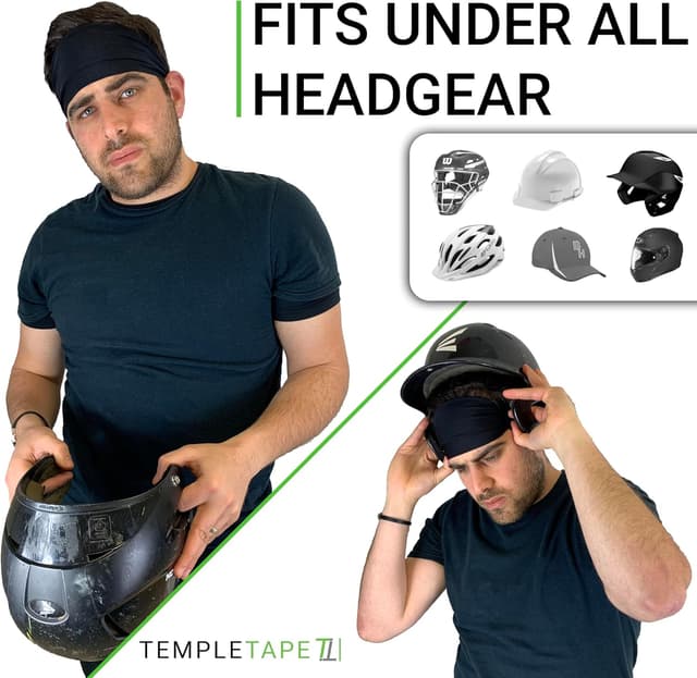 Detalle de Temple Tape Sweatbands (Temp Dry Technology) — Unisex training headbands for running and workouts