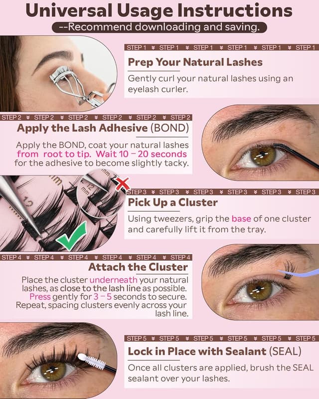 Thumbnail 6 de Goddvenus Manga Lash Clusters Kit (Natural) — 300-Piece Wispy Cluster Eyelash Extensions Set