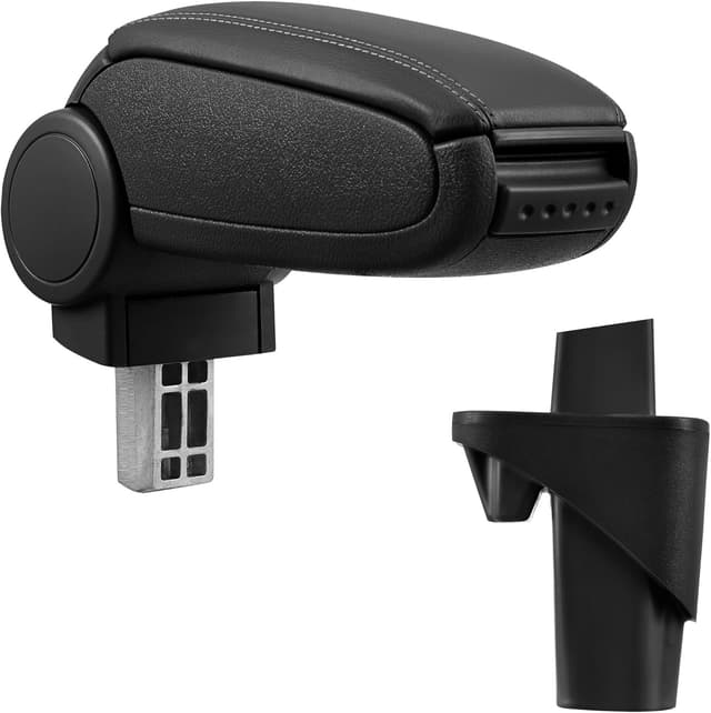 Detalle de Accoudoir central rembourré Accoudoir Central avec compartiment (cuir synthétique noir, coutures rouges) pour Opel Agila A et Suzuki Wagon R+