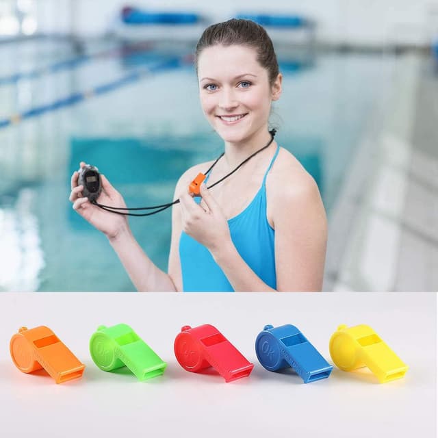 Thumbnail 6 de WSYUB 72-Pack Plastic Whistles with Lanyard (5 Colors) for Sports, Parties, and Emergency Use