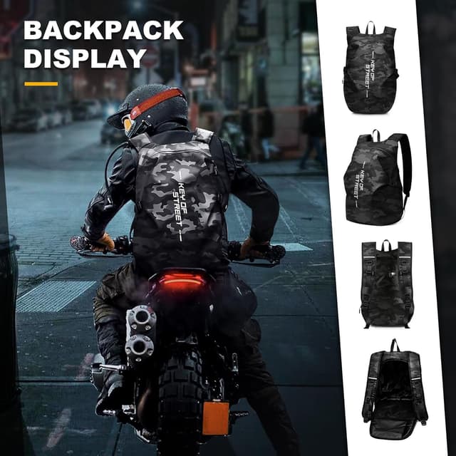 Detalle de WEPLAN Motorrad-Rucksack wasserdicht 50 l