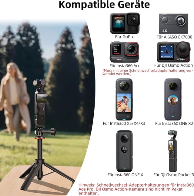 Detalle 2 de 51cm Selfie Stick Stativ für GoPro Hero 14/13/12/11/Max