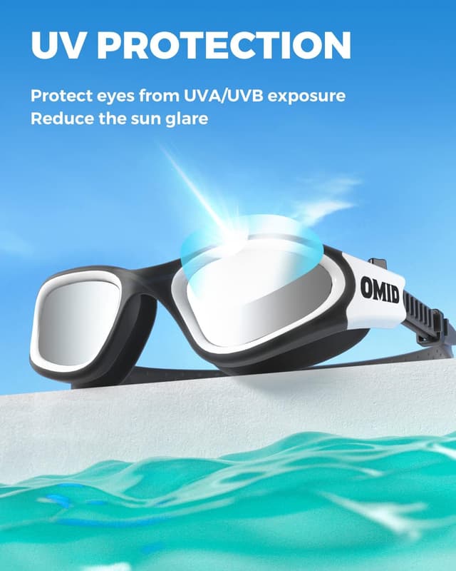 Detalle de OMID Schwimmbrille mit polarisierter, beschlagfreier Sicht (UV-Schutz, auslaufsicher)