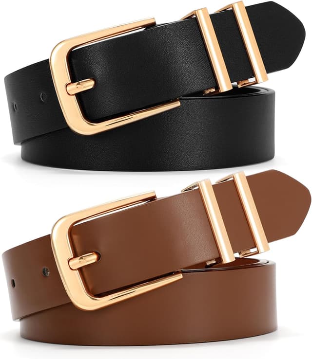 Imagen de VONMELLI Gürtel 2er Set 2,5 cm Schwarz Braun en OfertitasTOP