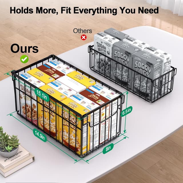 Detalle 2 de MSERCUOR Freezer Organizer Bins 15.1 x 8 x 7 in